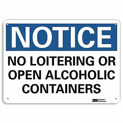 LYLE U51385NA10x7 Notice Sign 7 in x 10 in Aluminum