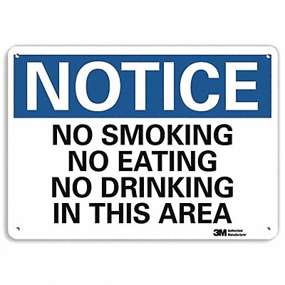 LYLE U51403NA10x7 Notice Sign 7 in x 10 in Aluminum