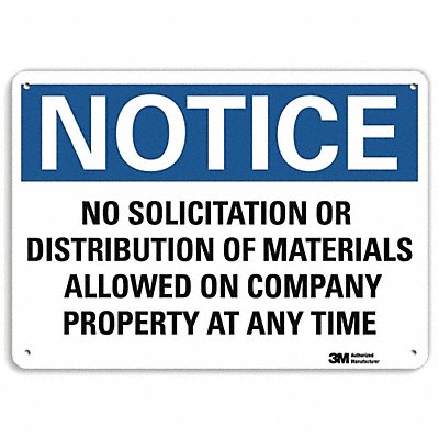 LYLE U51412NA10x7 Notice Sign 7 in x 10 in Aluminum