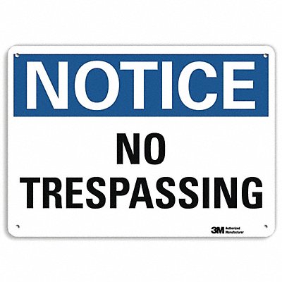 LYLE U51419NA10x7 Notice Sign 7 in x 10 in Aluminum