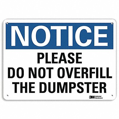 LYLE U51448NA10x7 Notice Sign 7 in x 10 in Aluminum