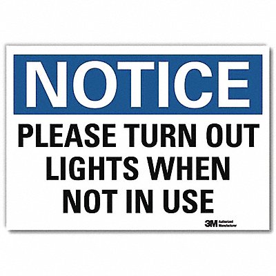 LYLE U51455RD14X10 Notice Sign 10x14in Reflective Sheeting