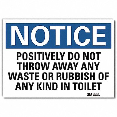 LYLE U51464RD10X7 Notice Sign 7inx10in Reflective Sheeting