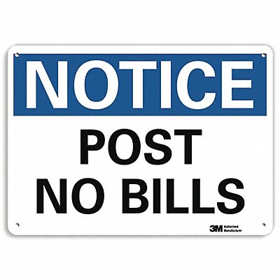 LYLE U51465NA10x7 Notice Sign 7 in x 10 in Aluminum