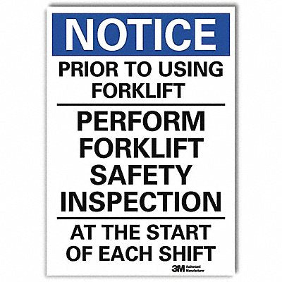 LYLE U51467RD7X10 Notice Sign 10inx7in Reflective Sheeting