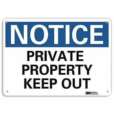 LYLE U51468NA10x7 Notice Sign 7 in x 10 in Aluminum