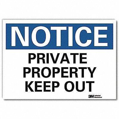 LYLE U51468RD7X5 Notice Sign 5 in x 7 in Reflective Sheeting