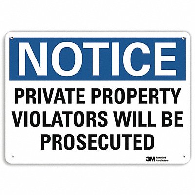 LYLE U51470NA10x7 Notice Sign 7 in x 10 in Aluminum