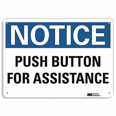 LYLE U51473NA10x7 Notice Sign 7 in x 10 in Aluminum