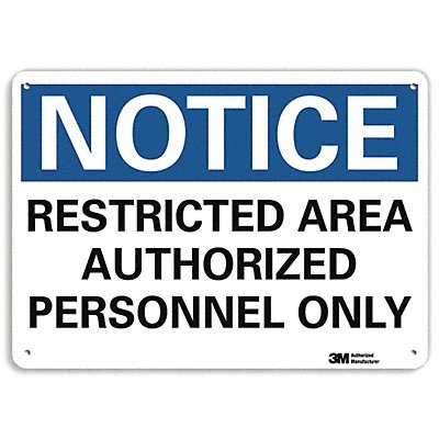 LYLE U51485NP14X10 Notice Sign 10 inx14 in Plastic