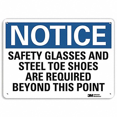 LYLE U51496NA10x7 Notice Sign 7 in x 10 in Aluminum