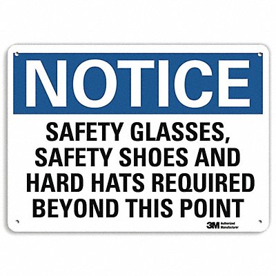 LYLE U51506NA10x7 Notice Sign 7 in x 10 in Aluminum