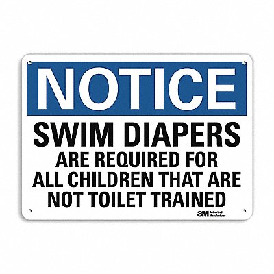 LYLE U51535NA10x7 Notice Sign 7 in x 10 in Aluminum