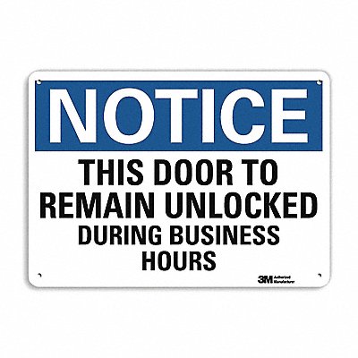 LYLE U51554NA10x7 Notice Sign 7 in x 10 in Aluminum