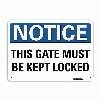 LYLE U51558NA10x7 Notice Sign 7 in x 10 in Aluminum