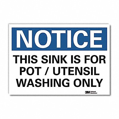 LYLE U51569RD14X10 Notice Sign 10x14in Reflective Sheeting