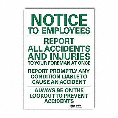 LYLE U51572RD7X10 Notice Sign 10 in x 7 in Reflective Sheeting
