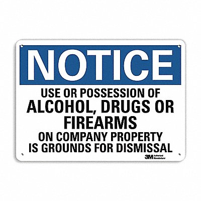 LYLE U51595NA10x7 Notice Sign 7 in x 10 in Aluminum