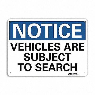 LYLE U51597NA14x10 Notice Sign 10 in x 14 in Aluminum