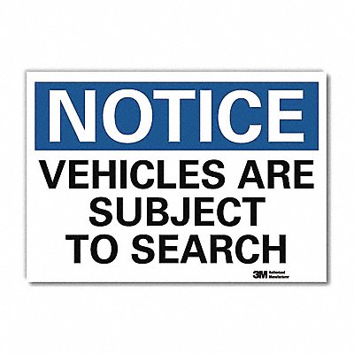 LYLE U51597RD14X10 Notice Sign 10x14in Reflective Sheeting