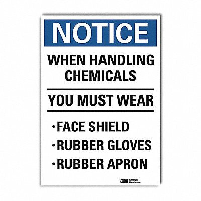 LYLE U51631RD5X7 Notice Sign 7 in x 5 in Reflective Sheeting