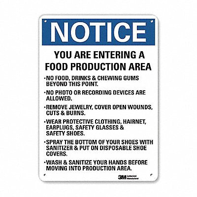 LYLE U51633RA7X10 Notice Sign 10 in x 7 in Aluminum