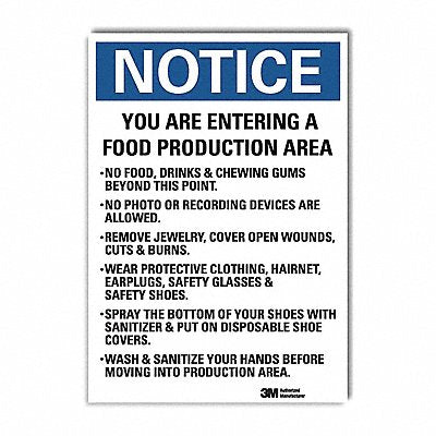 LYLE U51633RD7X10 Notice Sign 10inx7in Reflective Sheeting