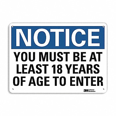 LYLE U51635NA10x7 Notice Sign 7 in x 10 in Aluminum