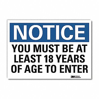 LYLE U51635RD10X7 Notice Sign 7 in x 10 in Reflective Sheeting