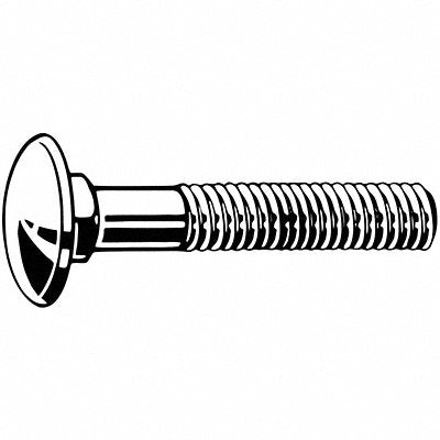 GRAINGER M515000800080 Carriage Bolt Stainless Steel Pln 80mm Sqr PK25