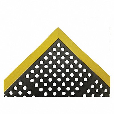 NOTRAX 34L279 Drainage Mat Black wYellowBrdr 2ft4 x3ft4