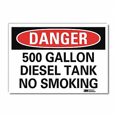 LYLE U31079RD14X10 Danger No Smoking Sign 10x14in Reflectiv