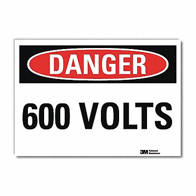 LYLE U31080RD10X7 Danger Sign 7 in x 10 in Reflective Sheeting