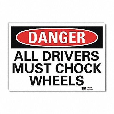 LYLE U31101RD10X7 Danger Sign 7 in x 10 in Reflective Sheeting