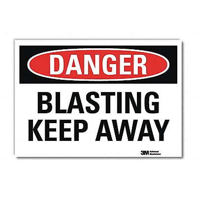 LYLE U31135RD7X5 Danger Sign 5 in x 7 in Reflective Sheeting