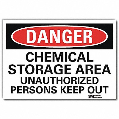 LYLE U31167RD14X10 Danger Sign 10 in x 14 in Reflective Sheeting