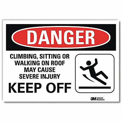 LYLE U31179RD7X5 Danger Sign 5 in x 7 in Reflective Sheeting