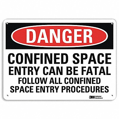 LYLE U31207NP14X10 Danger Sign 10 in x 14 in Plastic