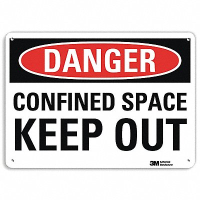 LYLE U31218NA14x10 Danger Sign 10 in x 14 in Aluminum