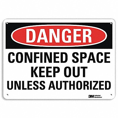 LYLE U31219NA14x10 Danger Sign 7 in x 14 in Aluminum