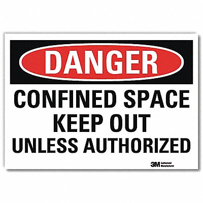 LYLE U31219RD7X5 Danger Sign 5 in x 7 in Reflective Sheeting