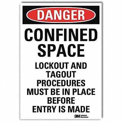 LYLE U31221RD5X7 Danger Sign 7inx5in Reflective Sheeting