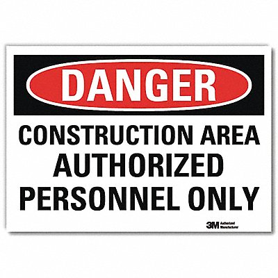 LYLE U31239RD10X7 K3080 Danger Sign 7 in x 10 in Reflective Sheeting