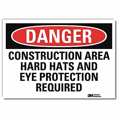 LYLE U31241RD10X7 Danger Sign 7 in x 10 in Reflective Sheeting