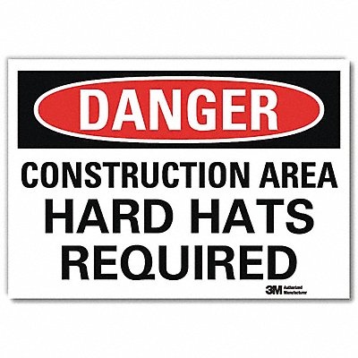 LYLE U31243RD10X7 Danger Sign 7 in x 10 in Reflective Sheeting