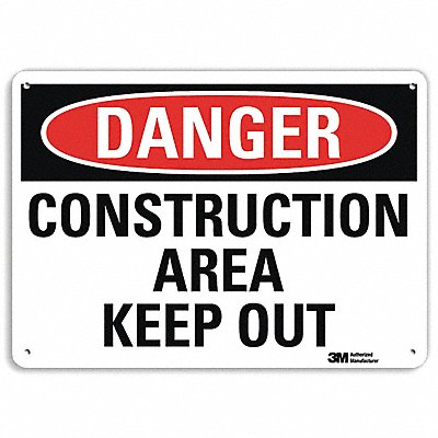 LYLE U31244NA14x10 Danger Sign 10 in x 14 in Aluminum