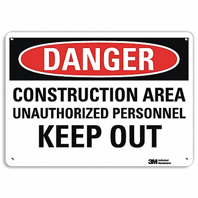 LYLE U31246NA14x10 Danger Sign 10 in x 14 in Aluminum
