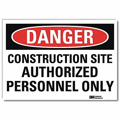LYLE U31248RD14X10 Danger Sign 10 in x 14 in Reflective Sheeting