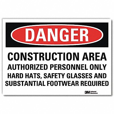 LYLE U31254RD7X5 Danger Sign 5inx7in Reflective Sheeting