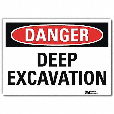 LYLE U31290RD10X7 Danger Sign 7 in x 10 in Reflective Sheeting